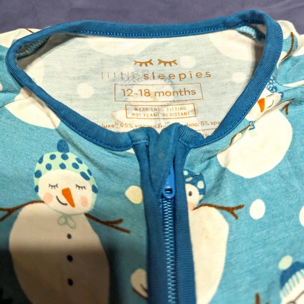 Little Sleepies - Blue Snow Much Fun Zippie